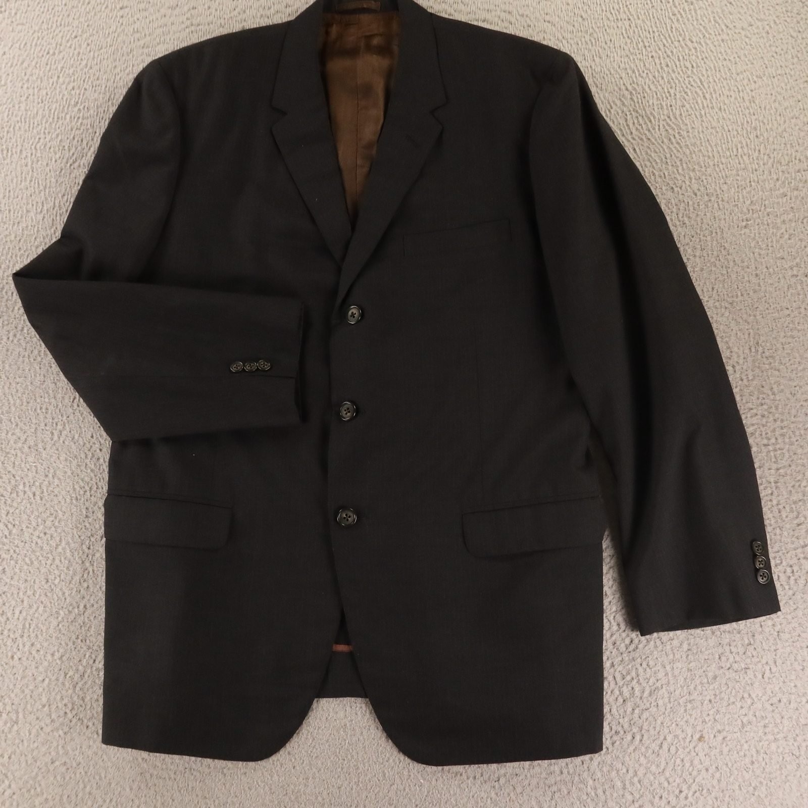 Vtg Hopsack Jacket 40r M Gray Marled Charcoal 100% Wool Bespoke 1960s